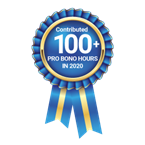 Contributed 100+ Pro Bono Hours in 2020