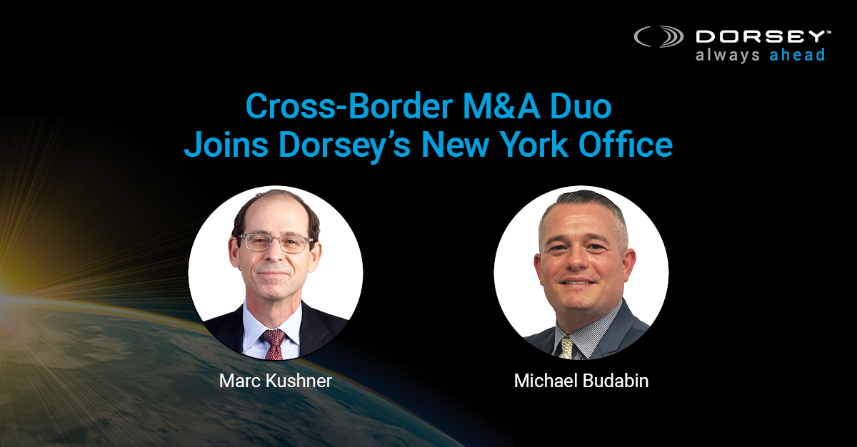 Kushner and Budabin Join Dorsey NY