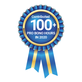 Contributed 100+ Pro Bono Hours in 2020