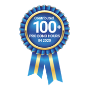 Contributed 100+ Pro Bono Hours in 2020