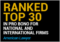 Ranked Top 30 in Pro Bono for National and International Firms - American Lawyer