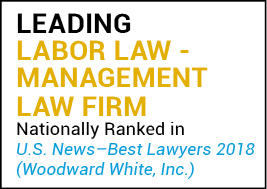 US News Best Lawyers 2018 Leading Labor Law-Management Law Firm
