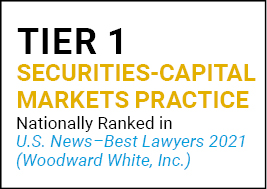 US News Best Lawyers 2021 Tier 1 Securities-Capital Markets Practice