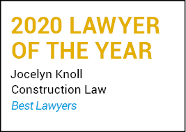 2020 Lawyer of the Year, Jocelyn Knoll, Construction Law, Best Lawyers