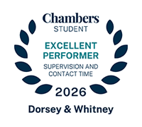 Dorsey Ranked Chambers Student 2026 Excellent Performer in Supervision and Contact Time