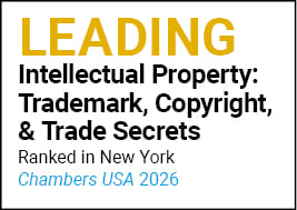 Ranked Leading Intellectual Property: Trademark, Copyright, & Trade Secrets in New York Chambers USA 2026