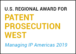 U.S. Regional Award for Patent Prosecution West Managing IP Americas 2019 