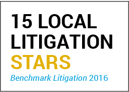 15 Local Litigation Stars- Benchmark Litigation 2016