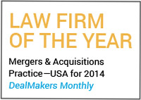 Law Firm of the Year M&A Practice DealMakers 2014