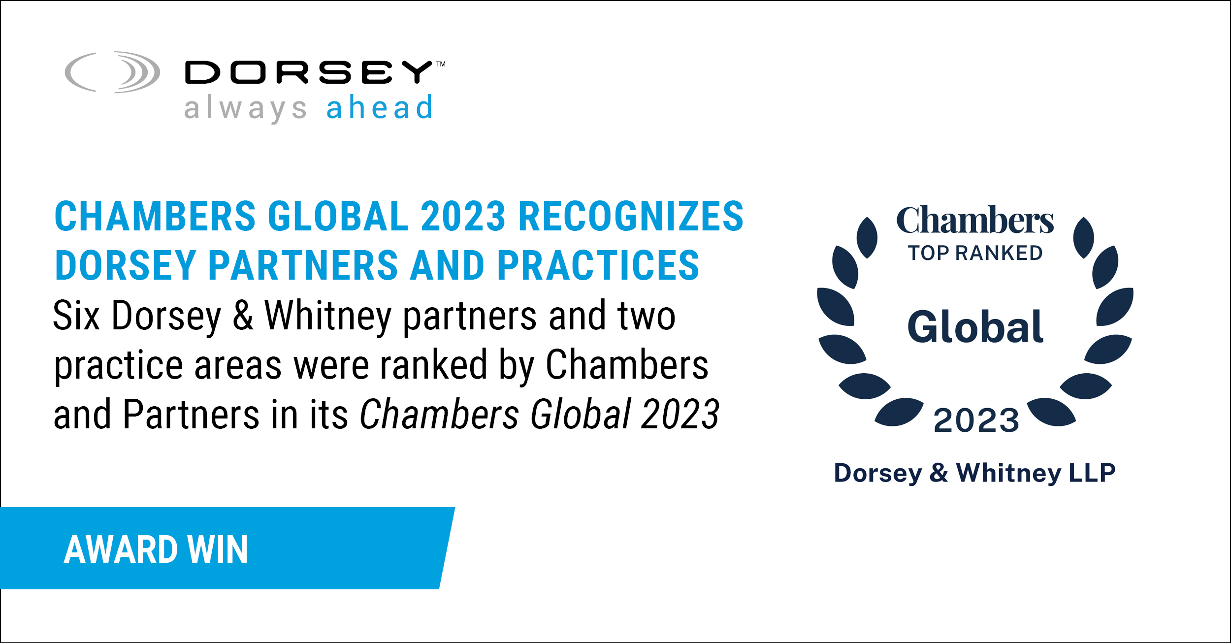 Chambers Global 2023 Recognizes Dorsey Partners and Practices