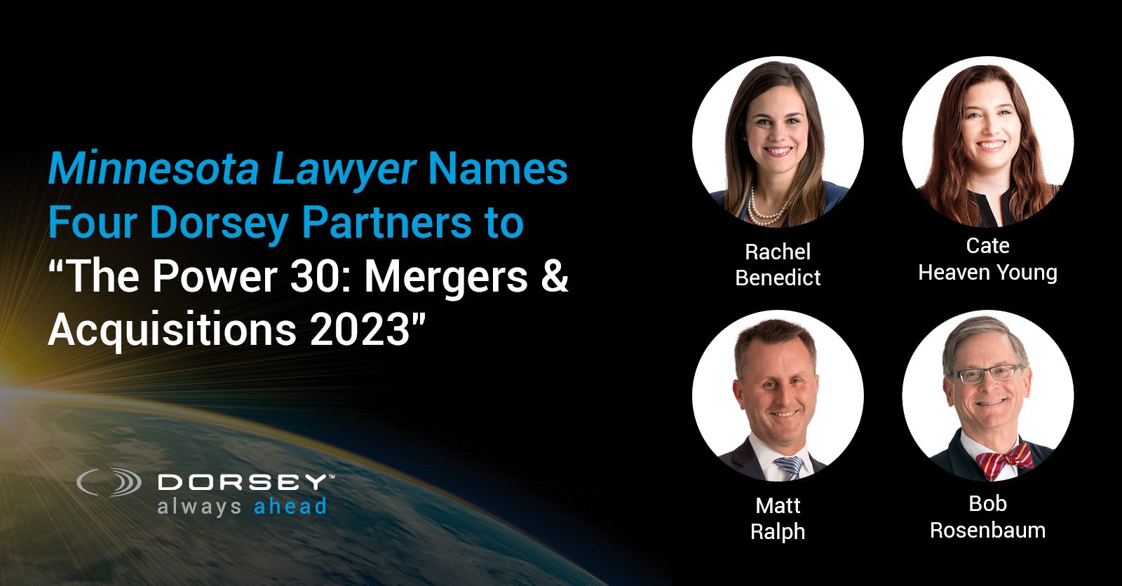 Minnesota Lawyer Names Four Dorsey Partners to the Power 30: Mergers & Acquistions