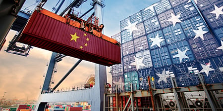 USA and China trade war container